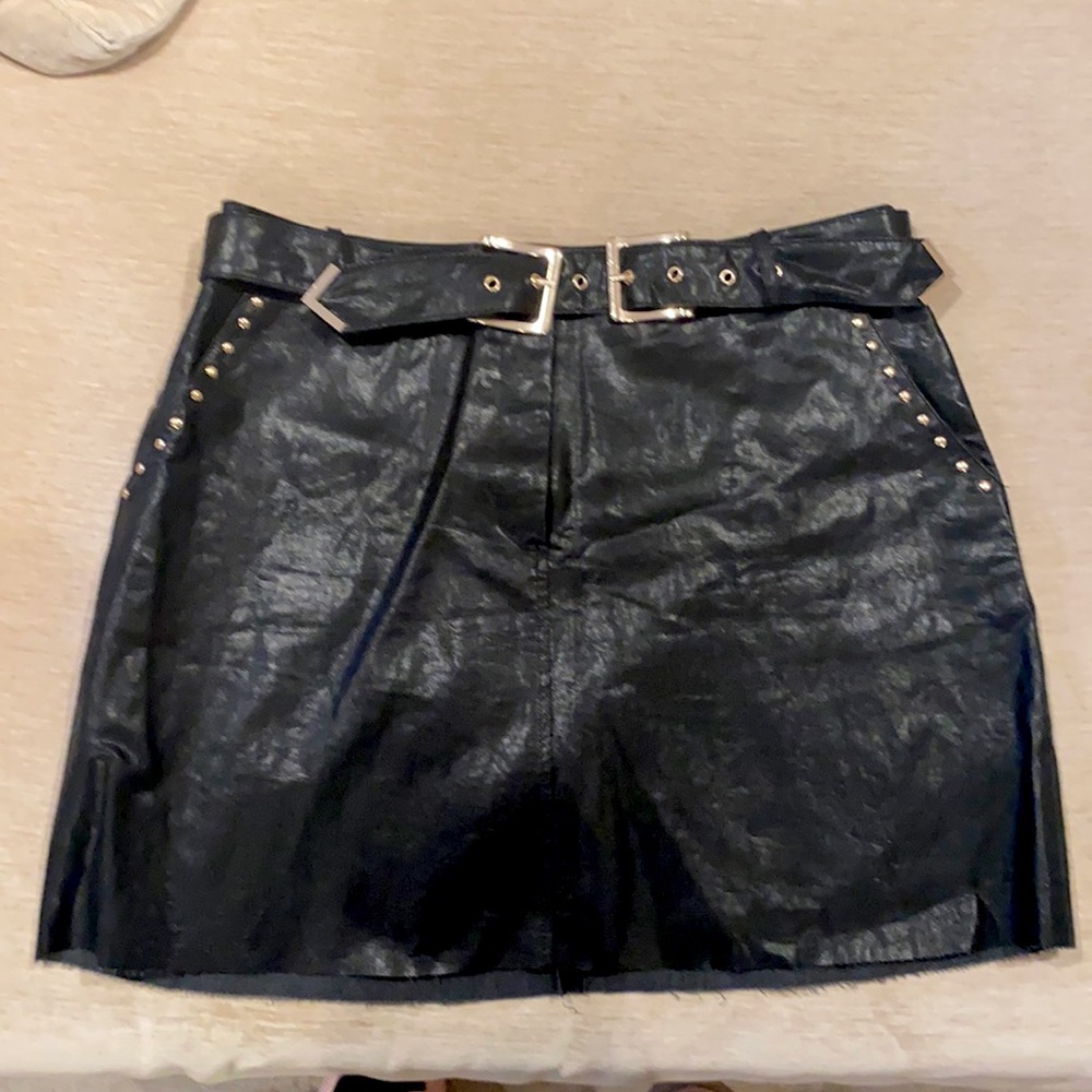 Black leather skirt